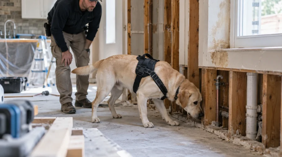 Renovation Inspection with Detection Dog
